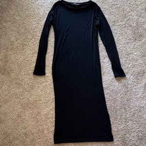 Lulu's Elegant Black Long Sleeve Dress